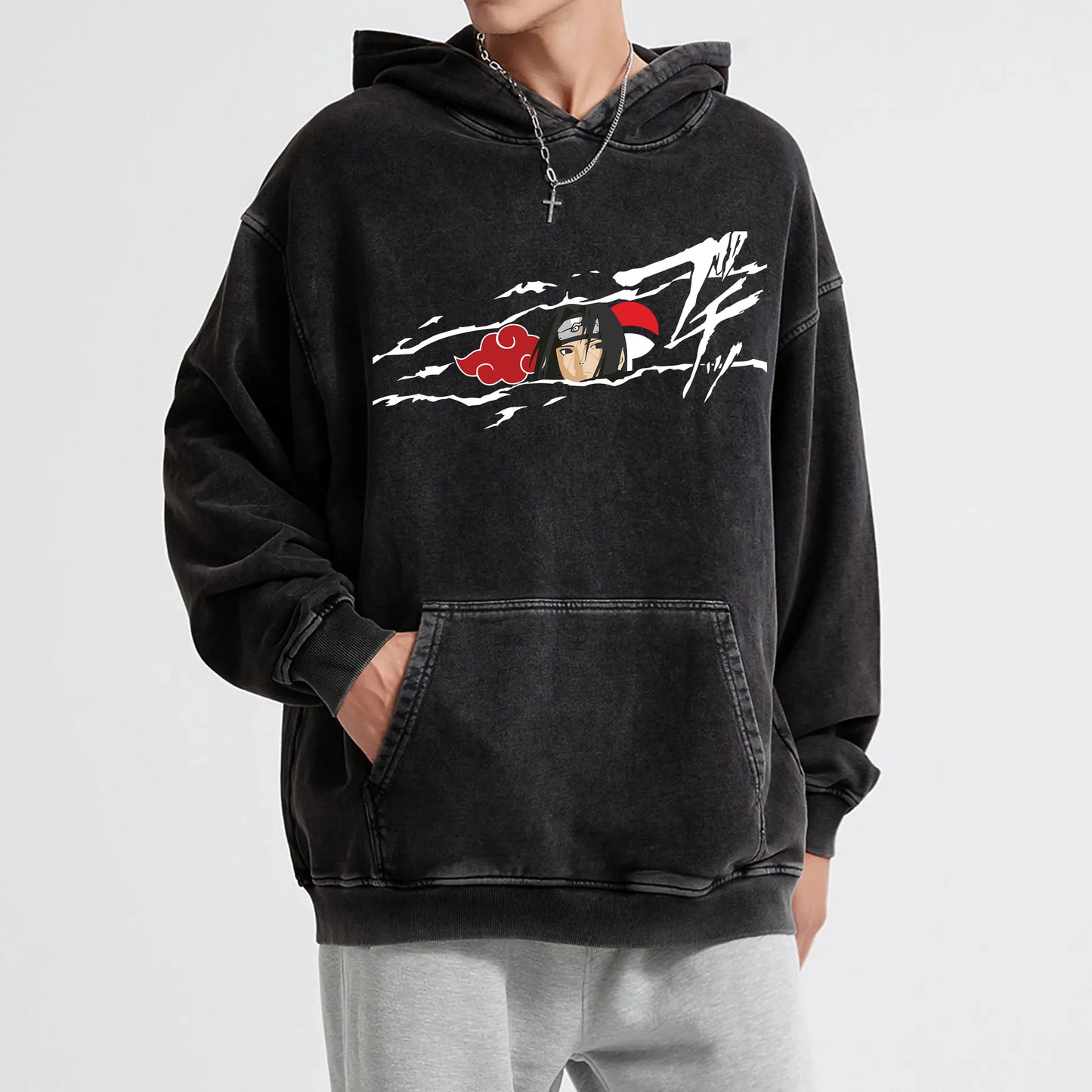 Hidden Leaf Shinobi - Black Flame Prodigy of the Avenger Ninja Vintage Hoodie