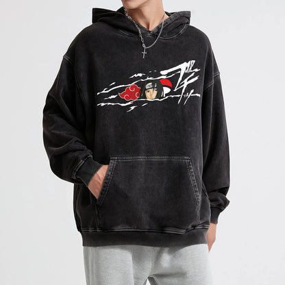 Hidden Leaf Shinobi - Black Flame Prodigy of the Avenger Ninja Vintage Hoodie