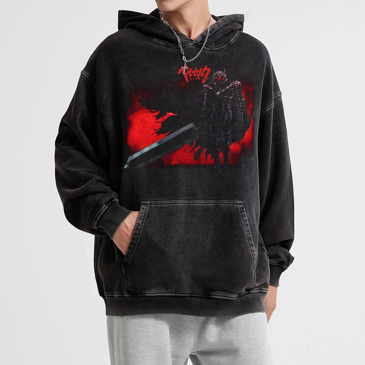 Dark Sword Saga Black Swordsman V9 Vintage Hoodie