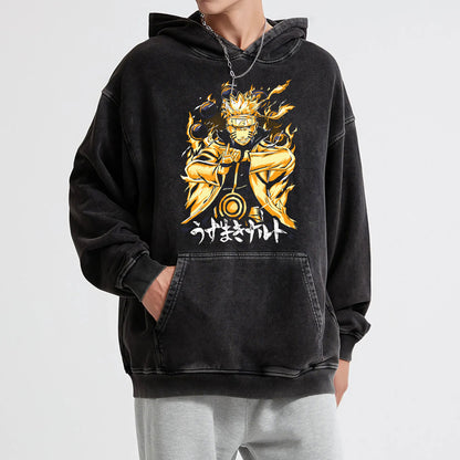 Hidden Leaf Shinobi Kyuubi + Sage Mode Vintage Hoodie