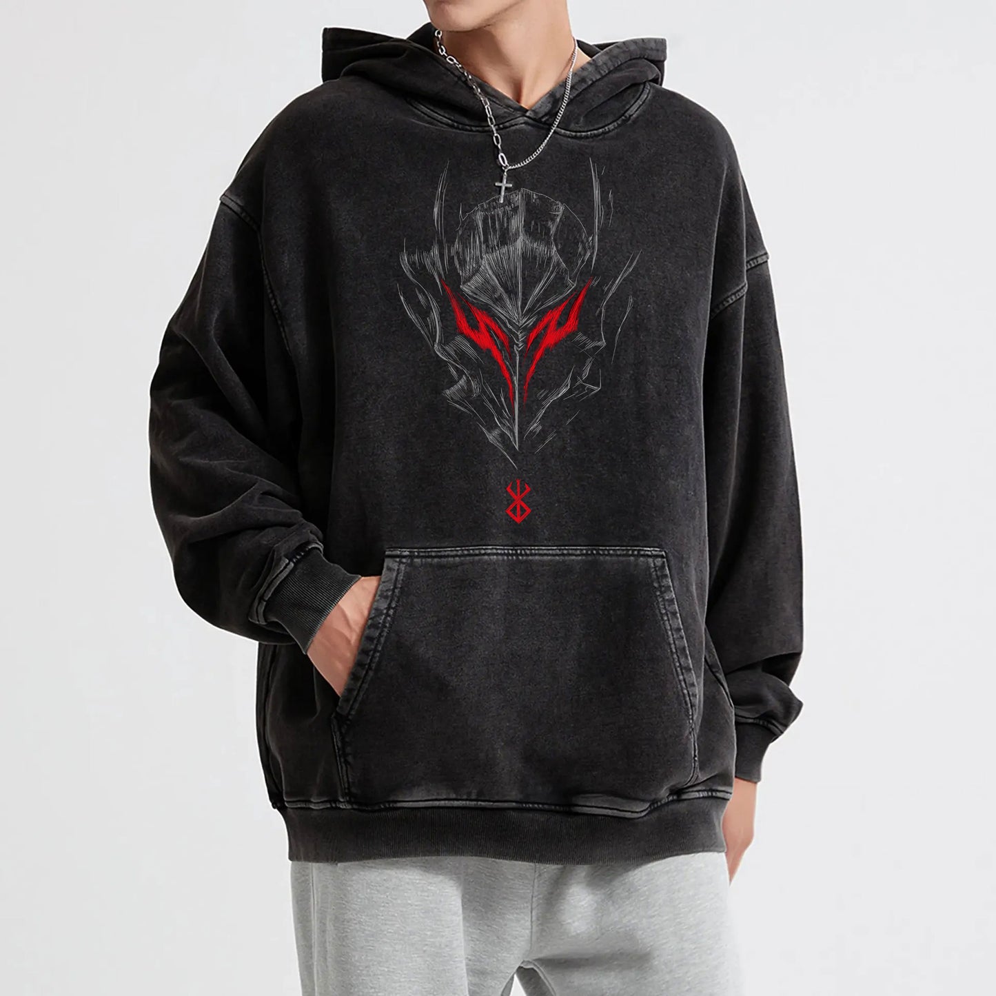 Dark Sword Saga Black Swordsman V6 Vintage Hoodie