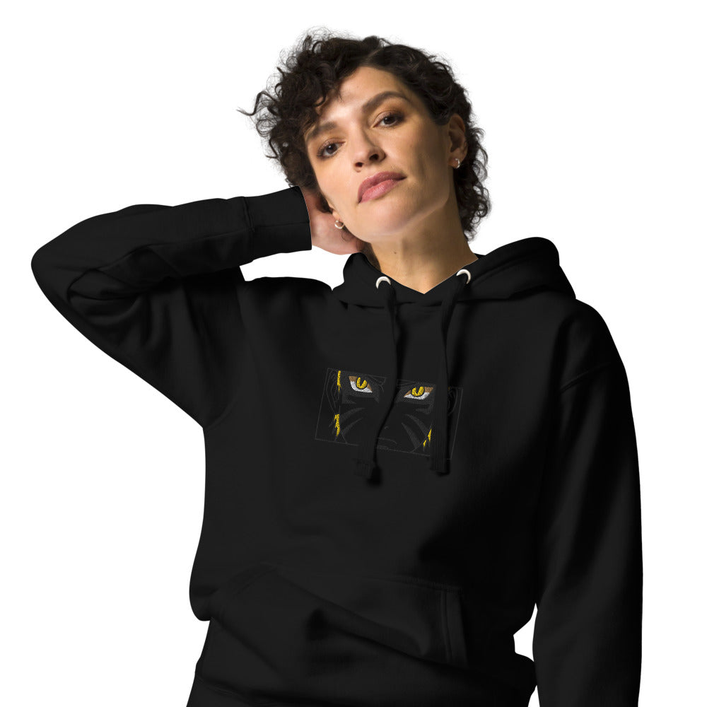 Naruto Kyuubi + Sage Mode Blackout Hoodie (Embroidered)