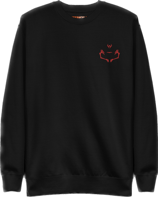 Jujutsu Kaisen Sukuna Face Tattoo Embroidered Sweatshirt